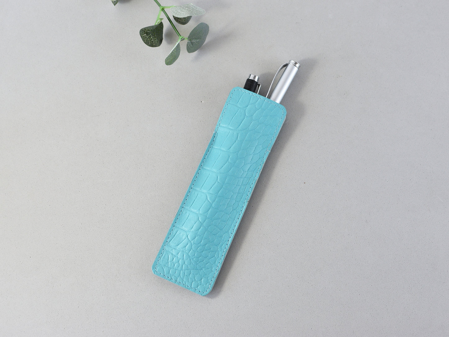 Croc Leather Pen Case - Planner Accessories