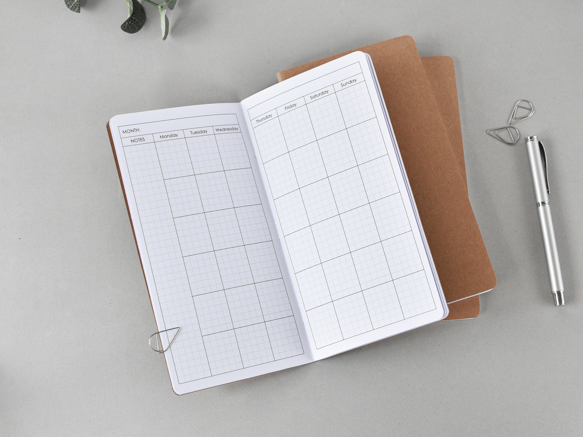 Monthly insert travelers notebook