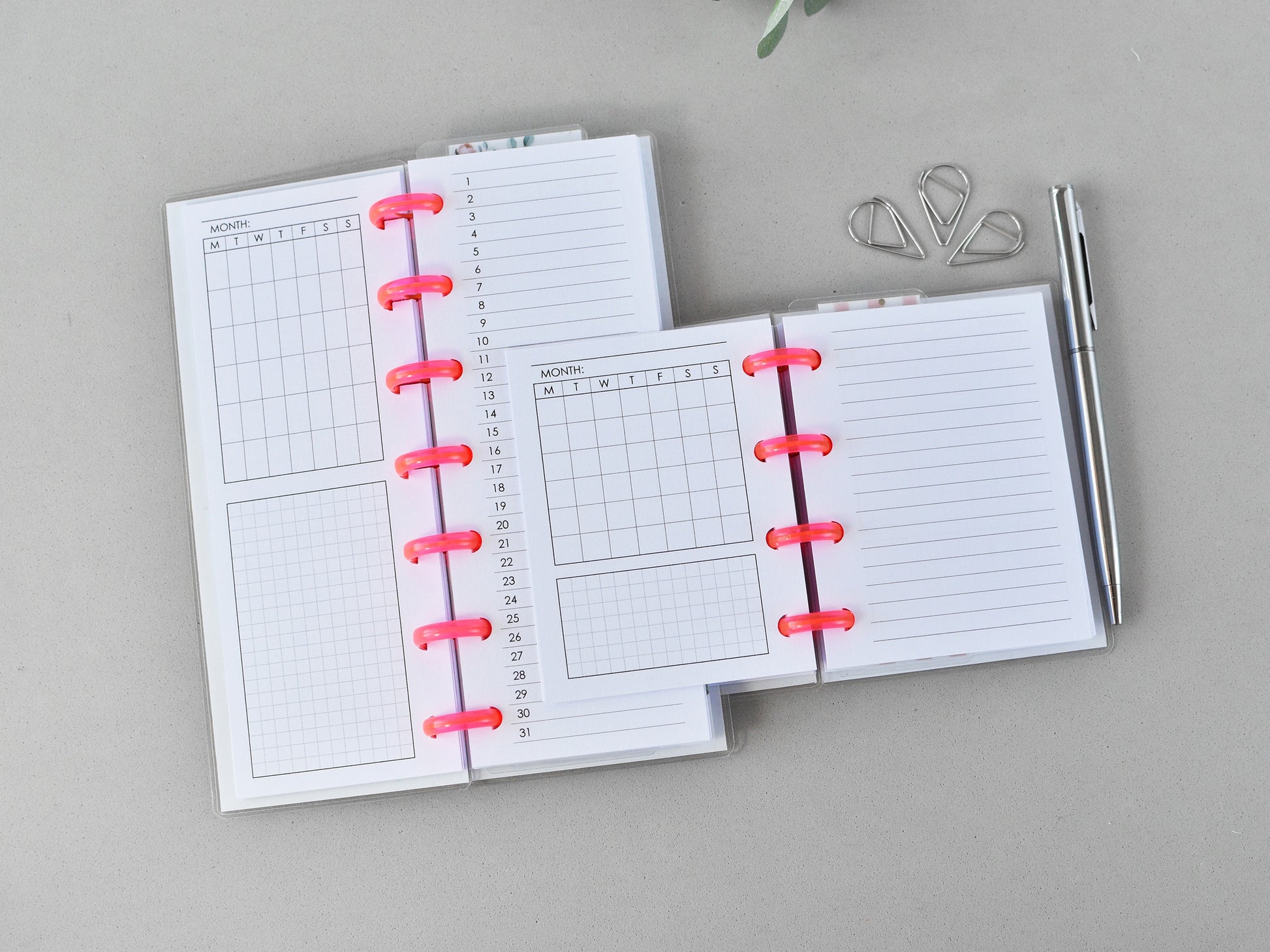 monhly pages for sHP Skinny mini and Micro size