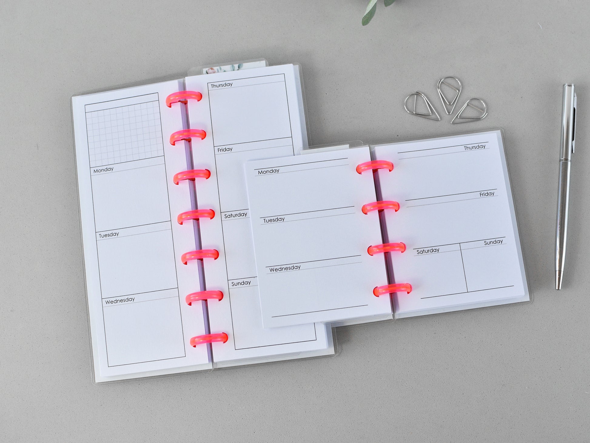 Weekly pages for sHP Skinny mini and Micro size