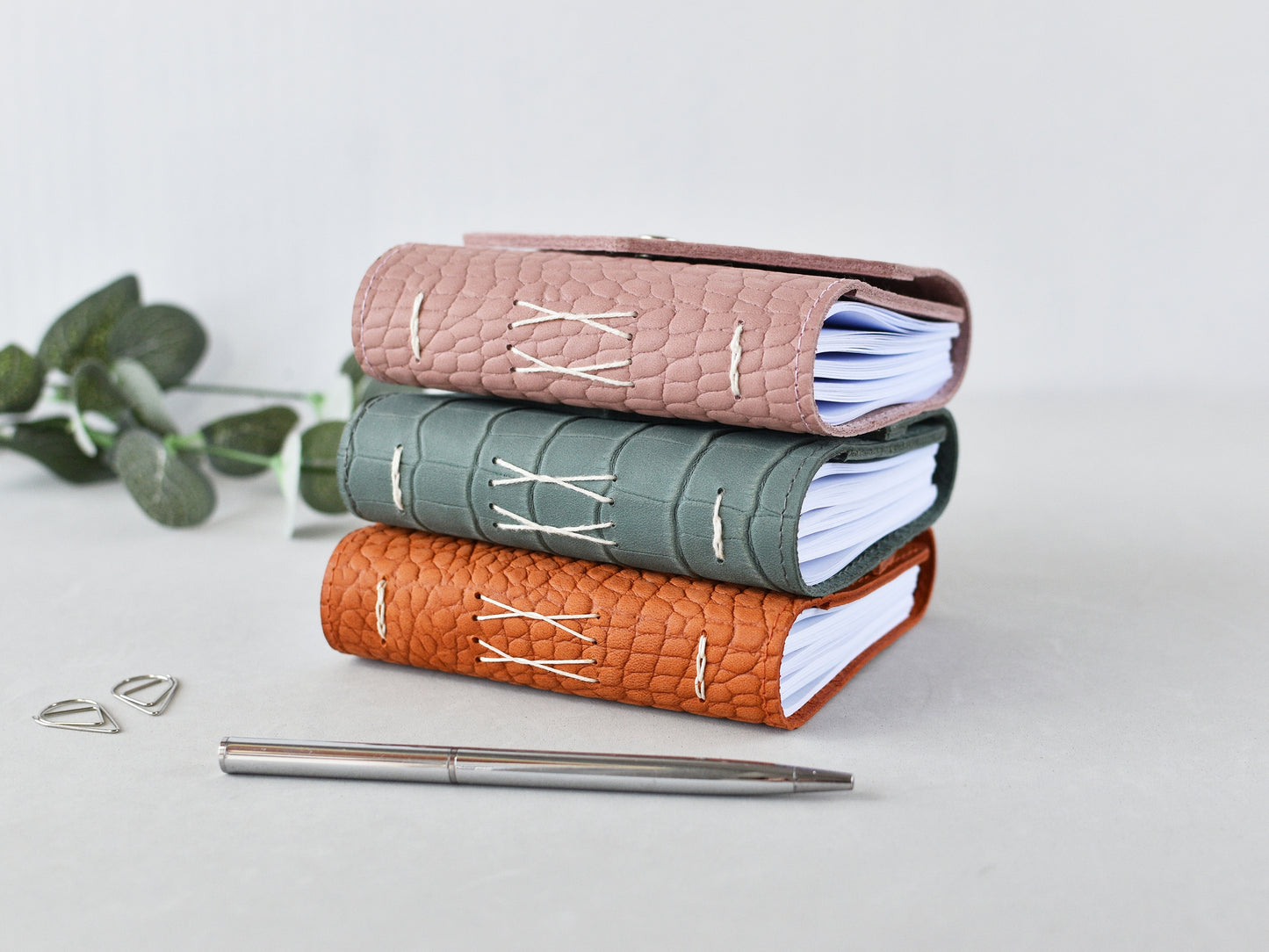 Set of 3 leather notebooks