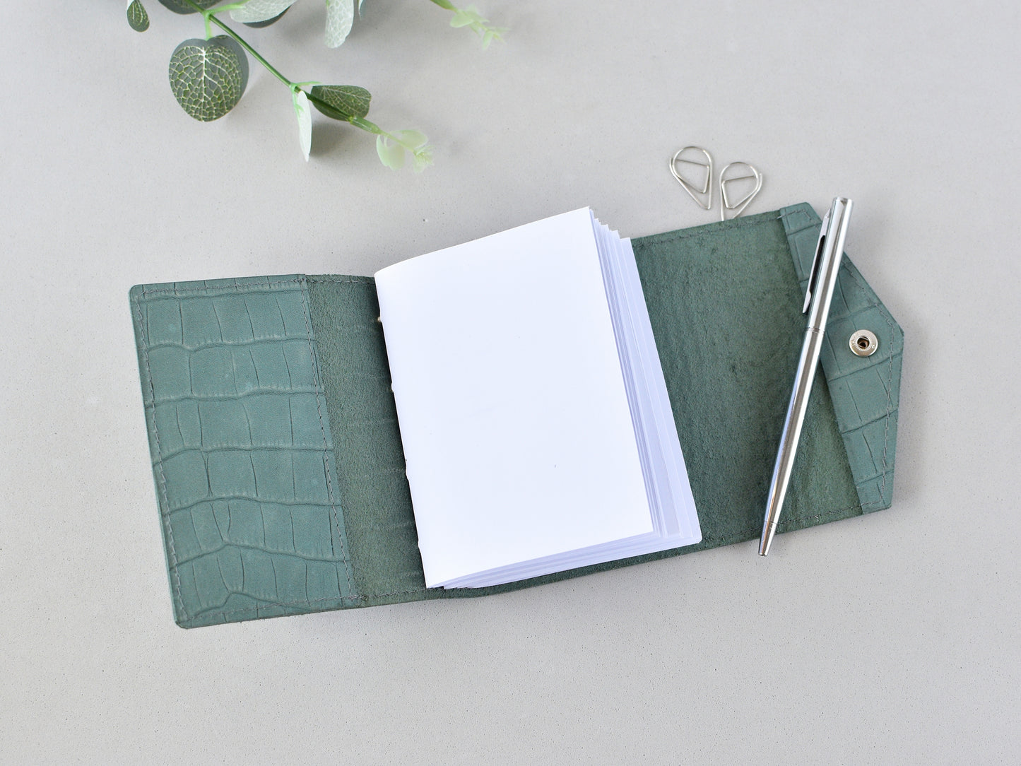 Leather Mini Softbook Journal - Turquoise