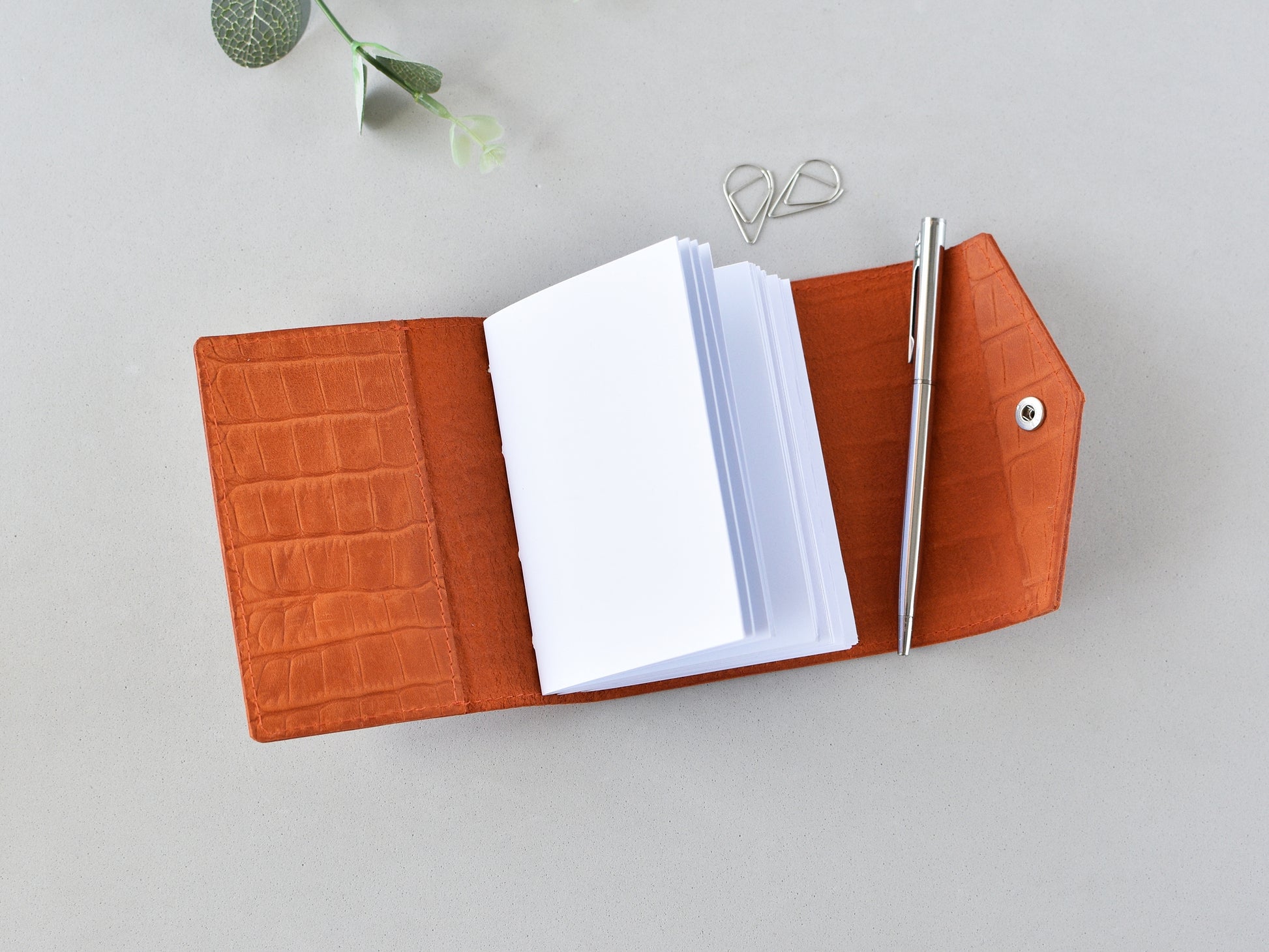 Croc leather notebook with a blank pages