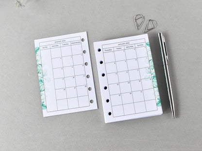 Monthly Weekly Planner Refill Inserts (Pocket Size) / Pc05