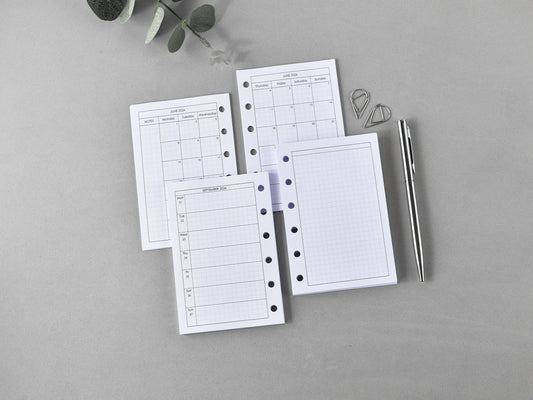 Pocket planner inserts monthly weekly
