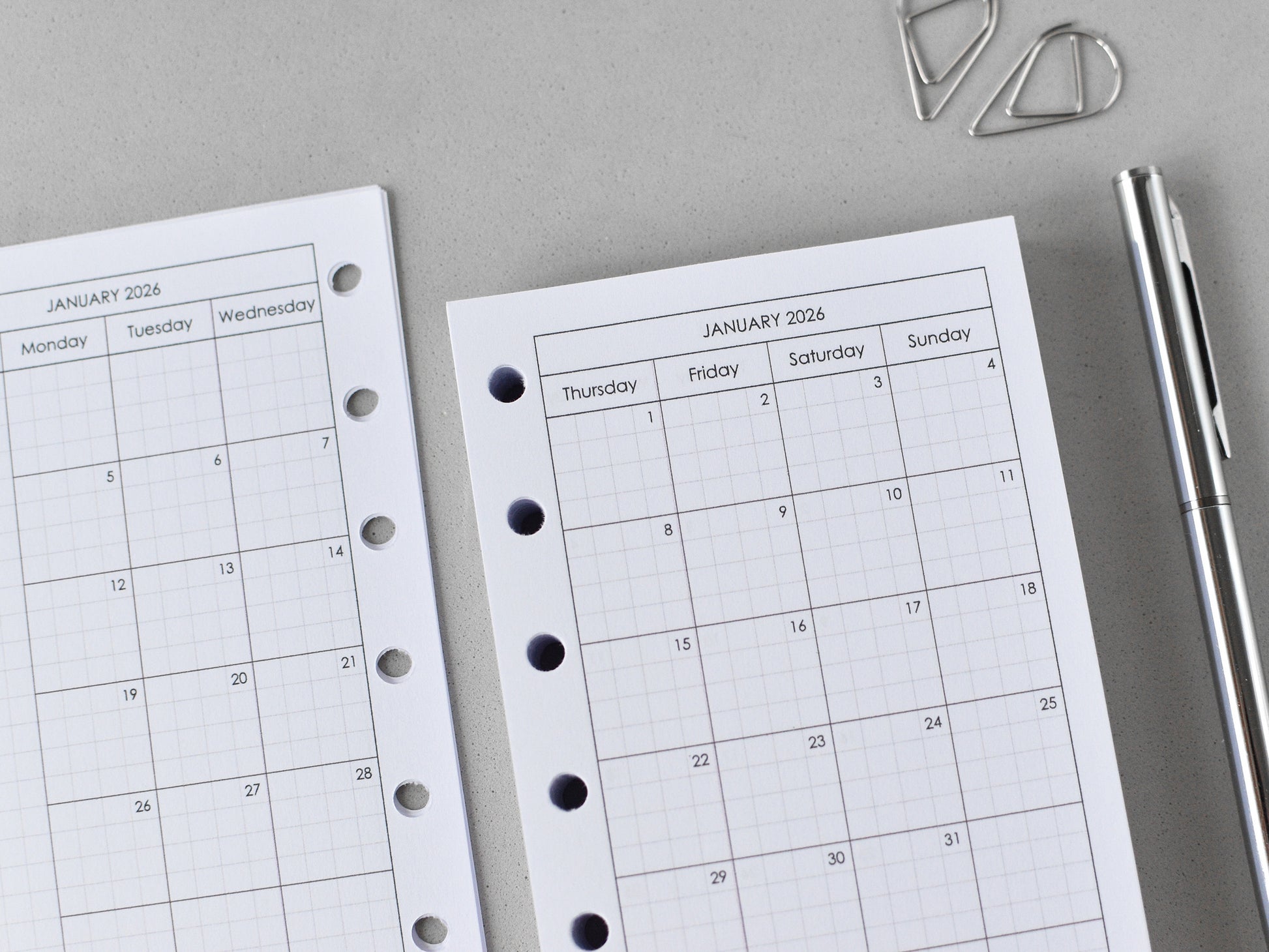 monthly pages hobonichi style