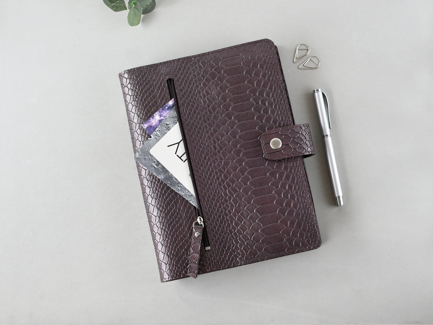 Ring notebook cover, genuine leather, a5 size