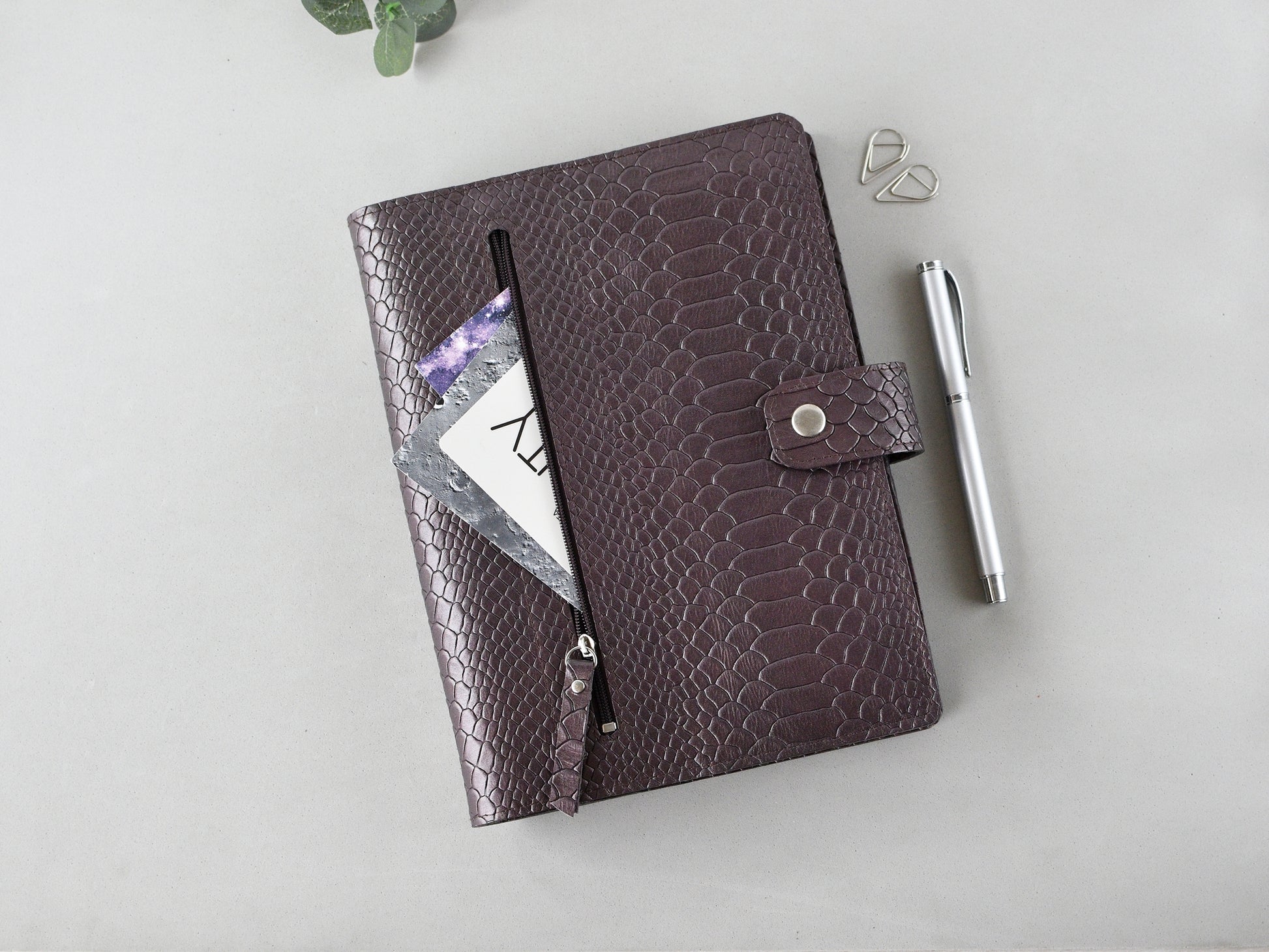 Ring notebook cover, genuine leather, a5 size