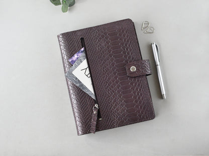 Ring notebook cover, genuine leather, a5 size