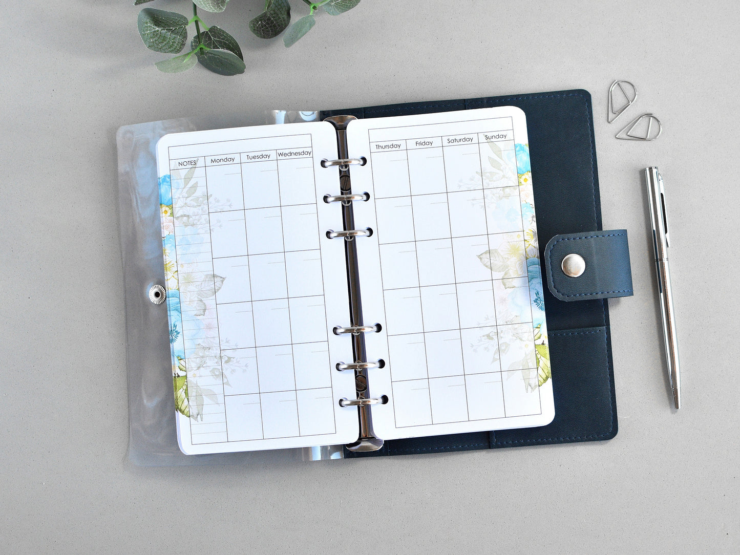 Faux Leather Ring Planner With Inserts (Personal Size)