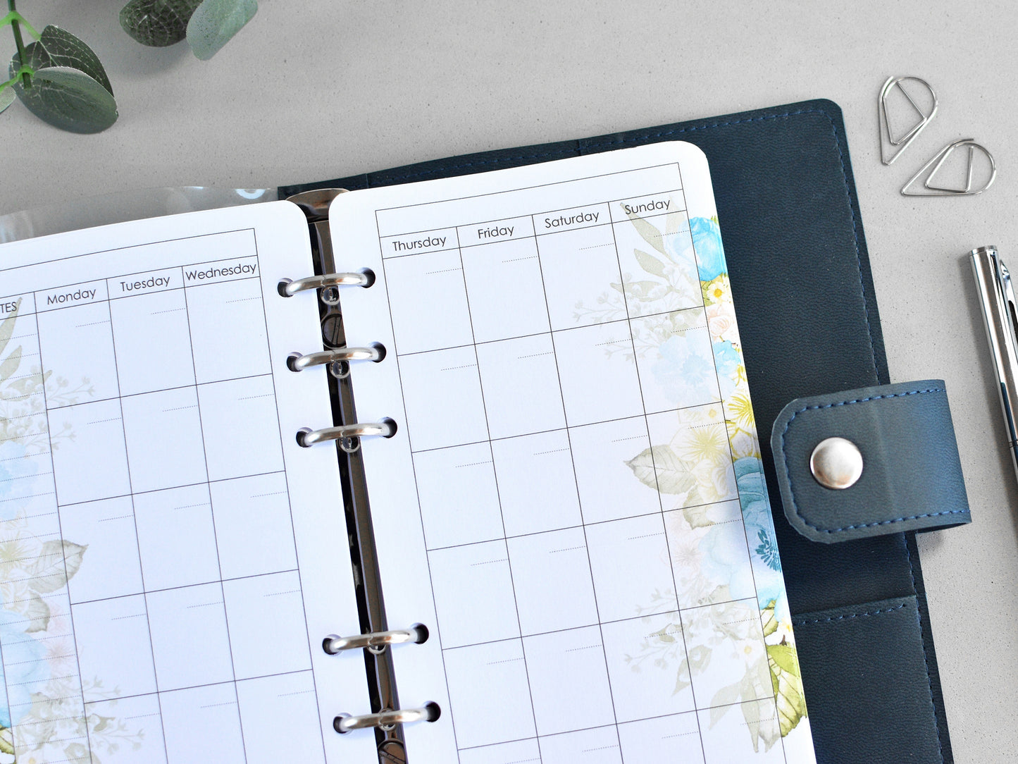 Faux Leather Ring Planner With Inserts (Personal Size)