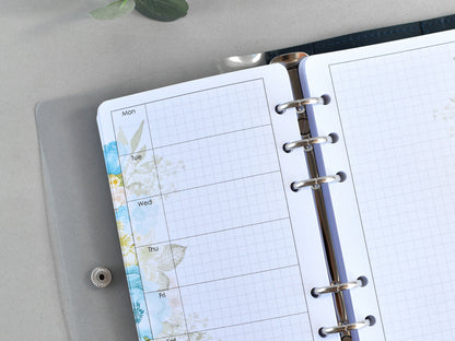 Faux Leather Ring Planner With Inserts (Personal Size)