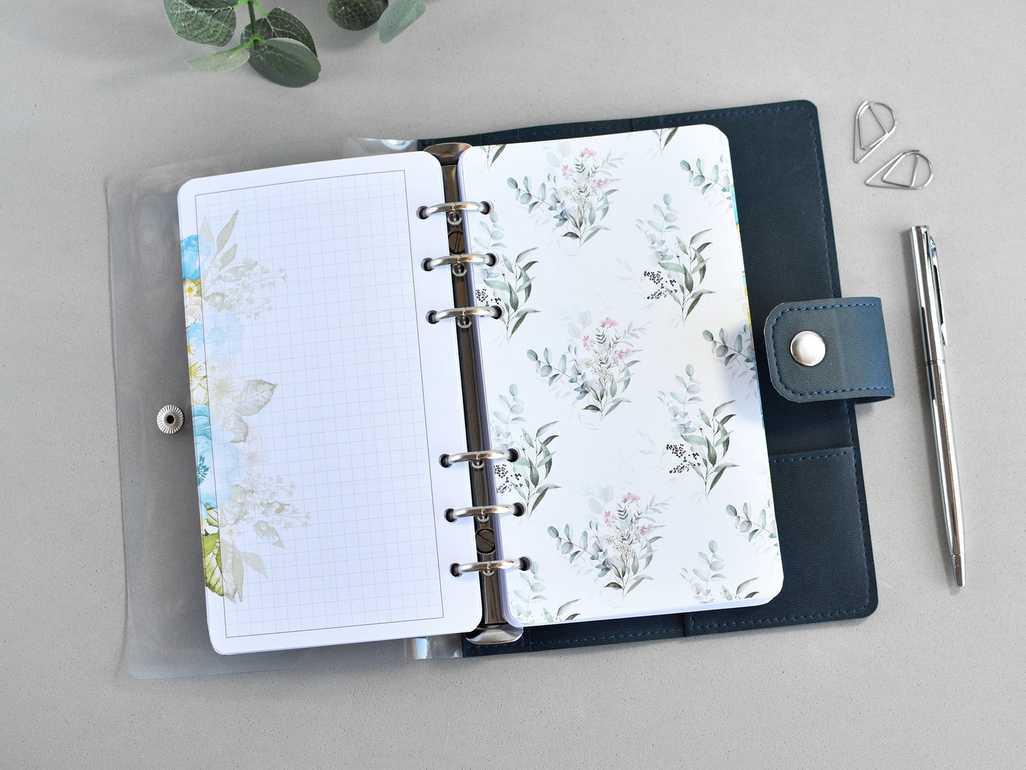 Faux Leather Ring Planner With Inserts (Personal Size)
