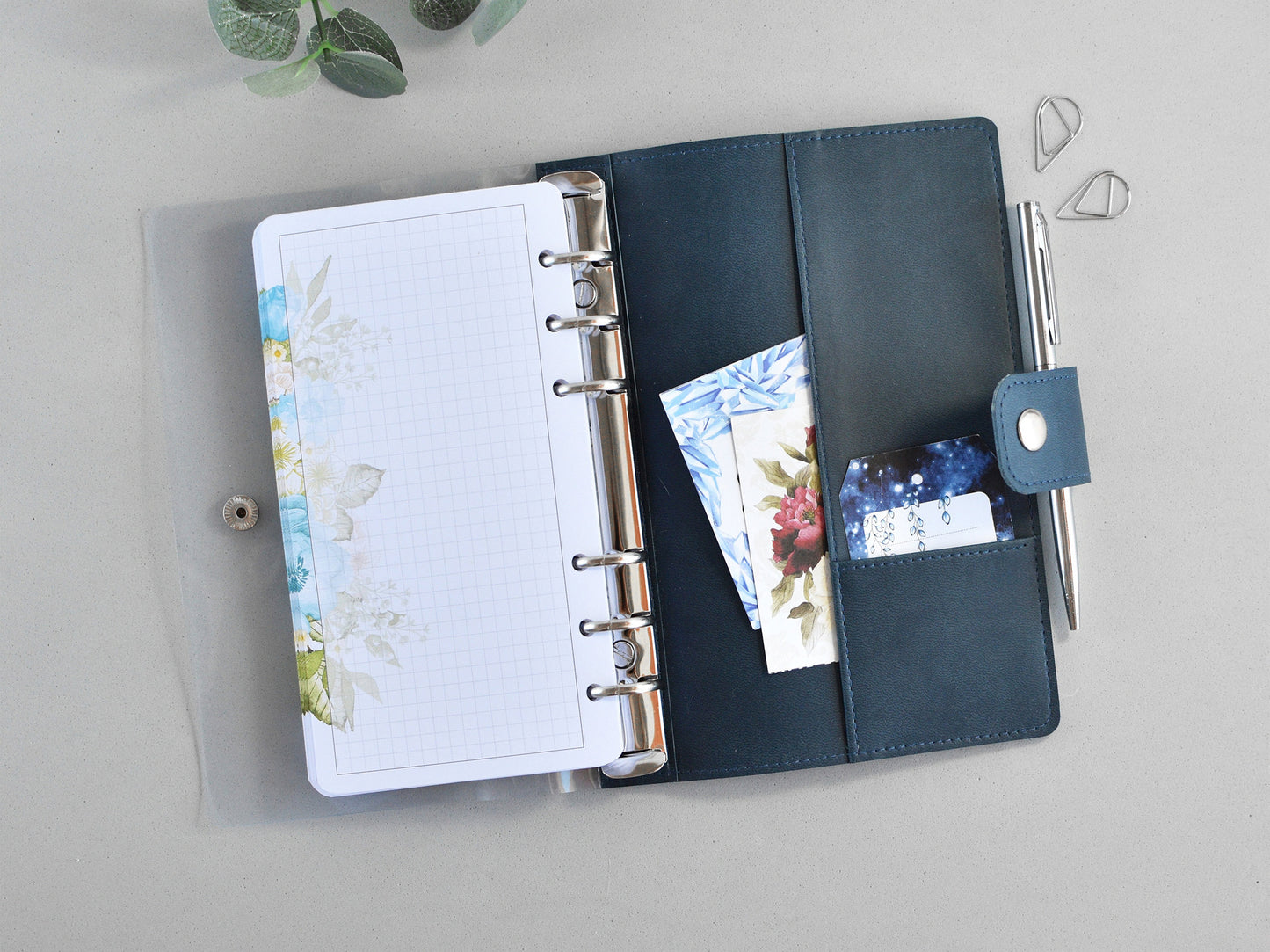 Faux Leather Ring Planner With Inserts (Personal Size)