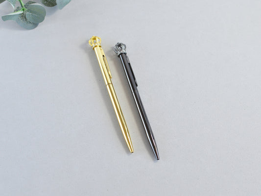 Decorative Metal Pens with a Crown