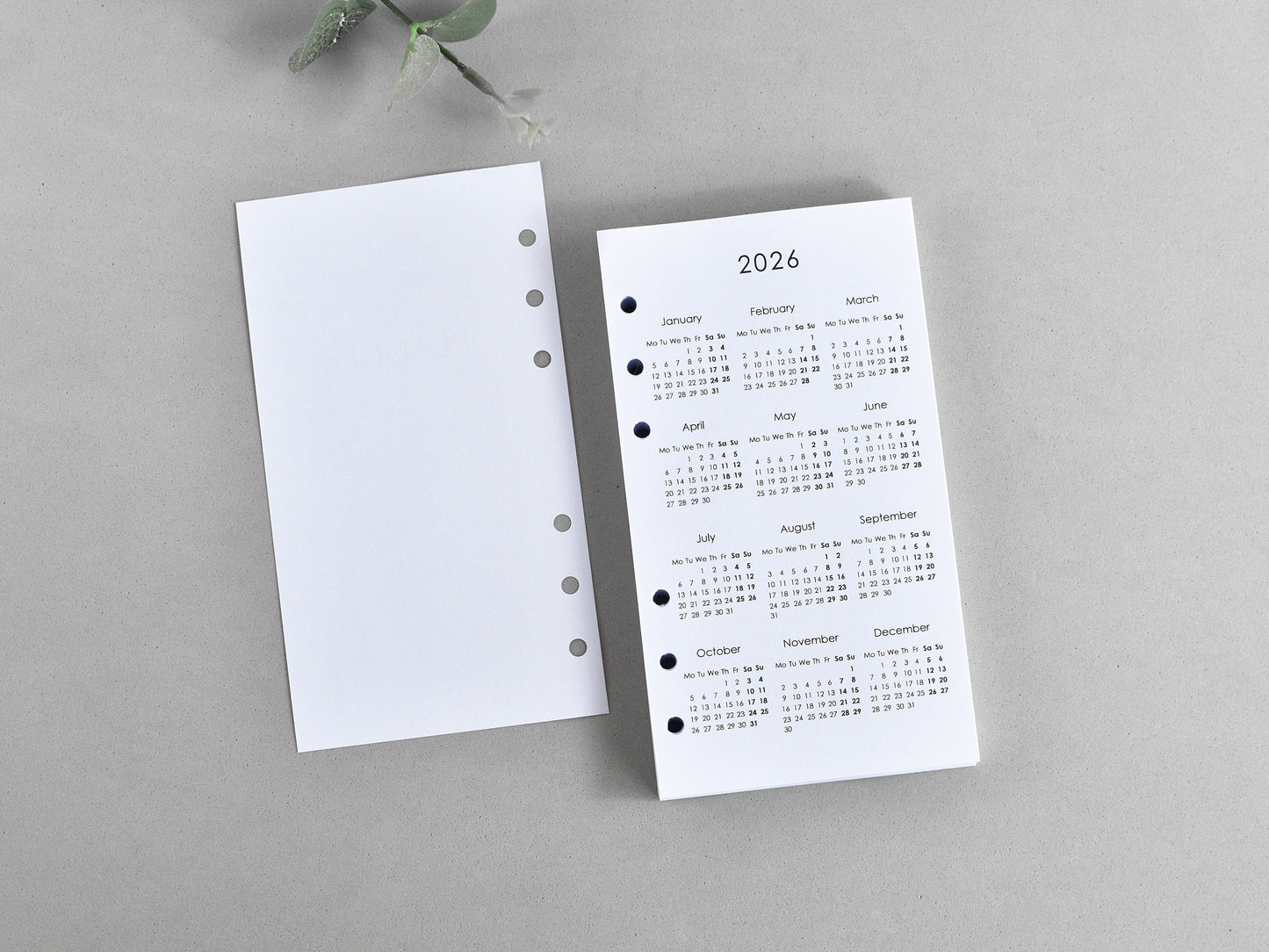 Planner Notebook Inserts Bundle - Monthly Weekly Refill (Personal Size) / P01