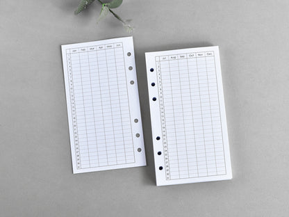 Planner Notebook Inserts Bundle - Monthly Weekly Refill (Personal Size) / P01