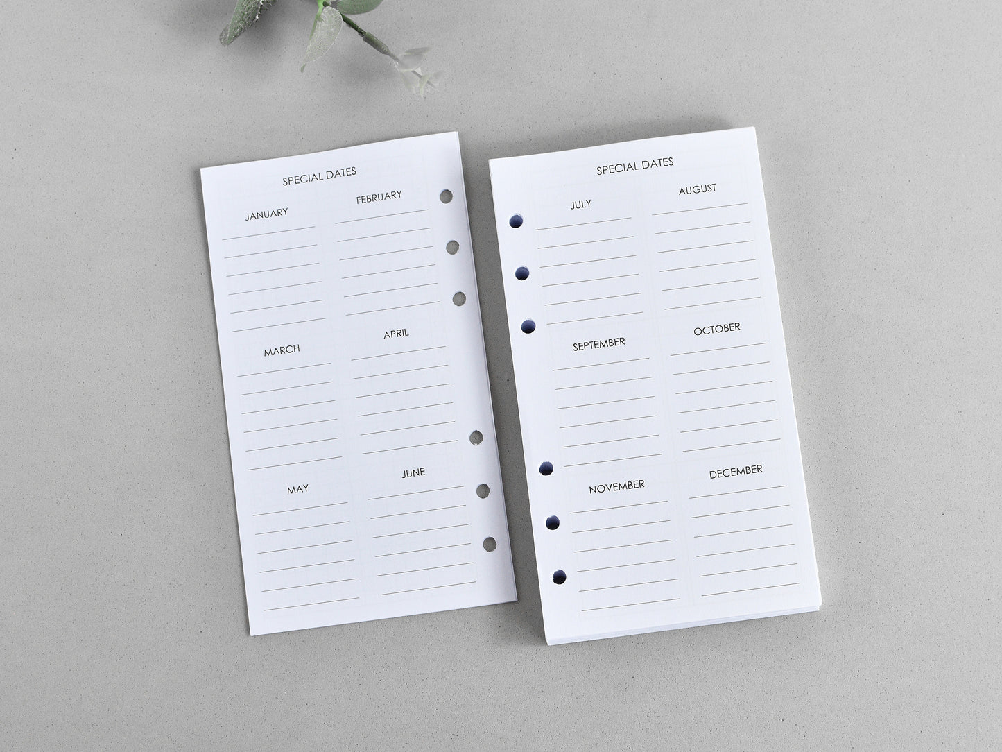 Planner Notebook Inserts Bundle - Monthly Weekly Refill (Personal Size) / P01