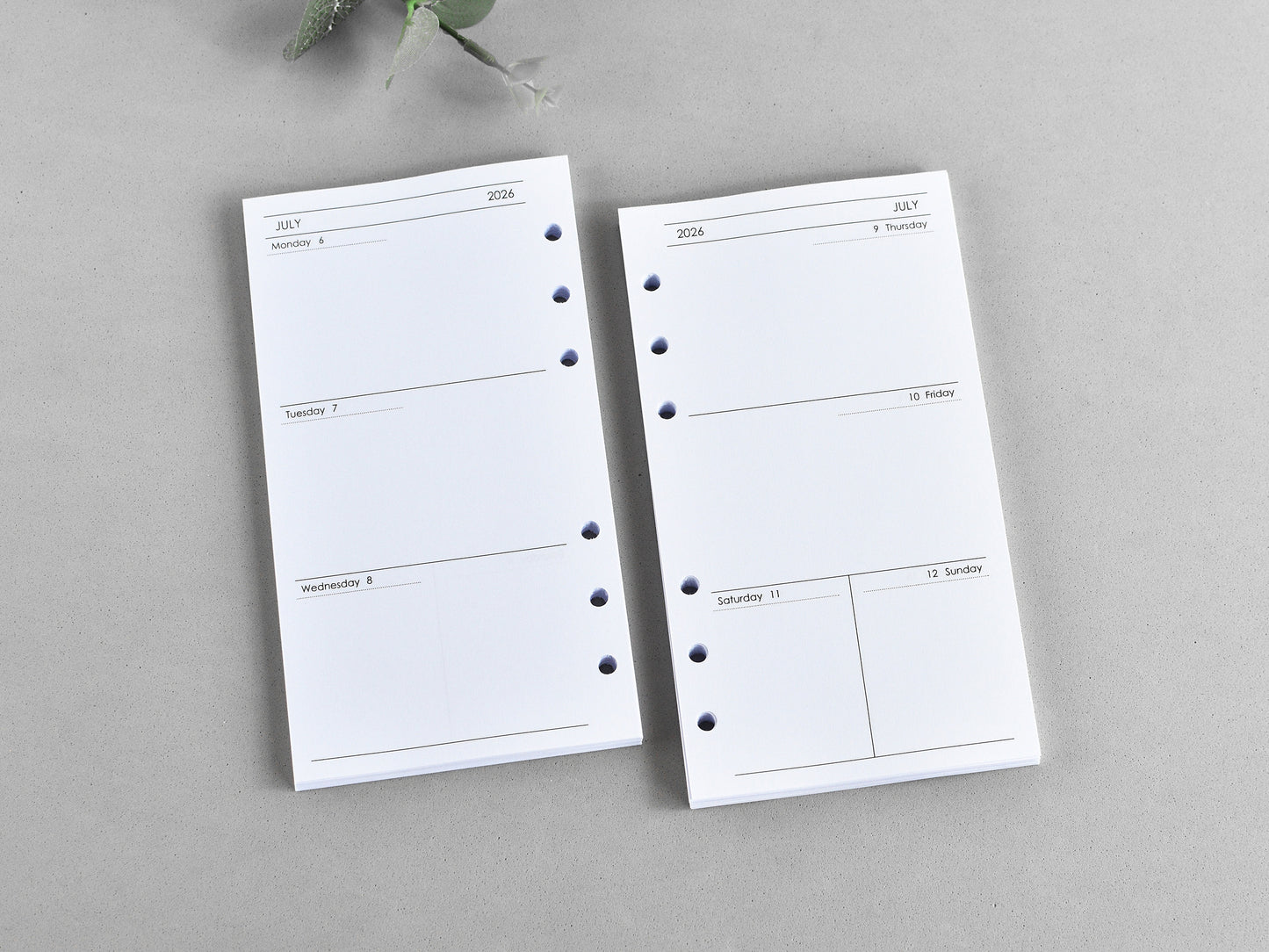 Planner Notebook Inserts Bundle - Monthly Weekly Refill (Personal Size) / P01
