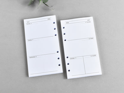 Planner Notebook Inserts Bundle - Monthly Weekly Refill (Personal Size) / P01