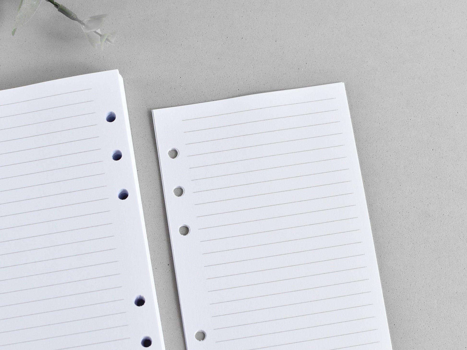 Lined pages for 6-ring planner