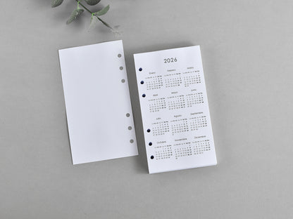 Calendar sanish version for Filofax personal size