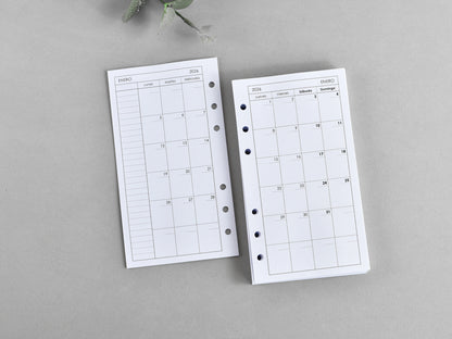 Monthly pages for Filofax Personal, Spaish version