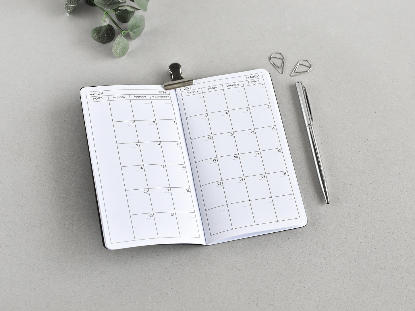Travelers Notebook Inserts - Monthly Planner And Habit Tracker (Personal size) / TN-P-02