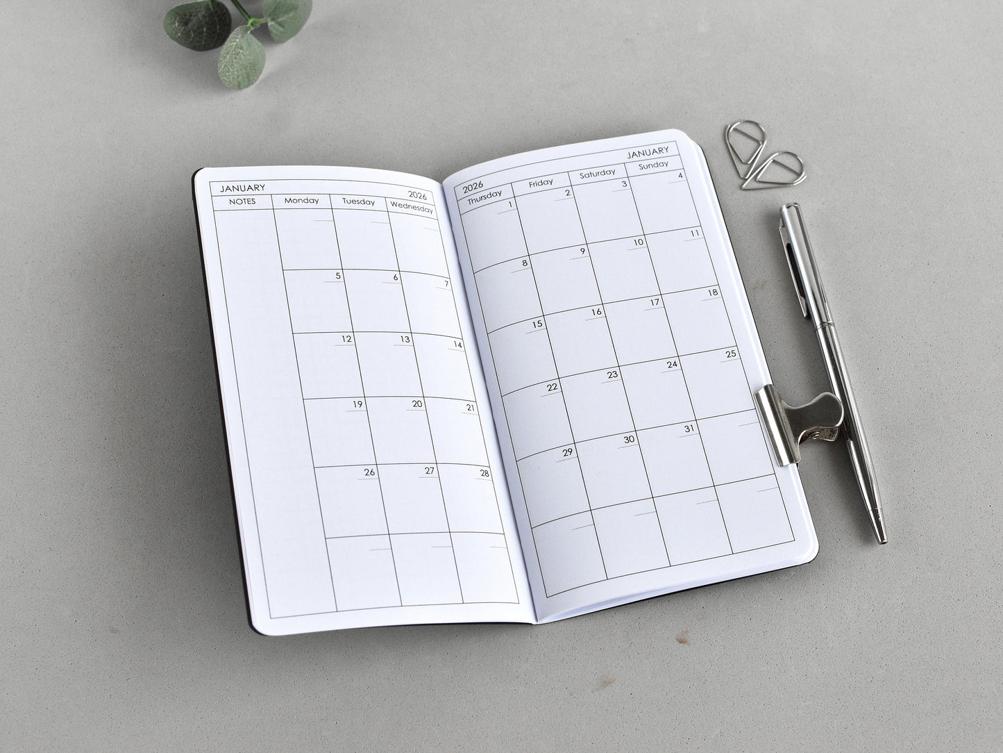 Travelers Notebook Inserts - Monthly Planner And Habit Tracker (Personal size) / TN-P-02