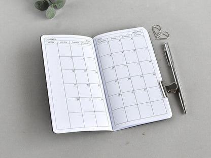 Travelers Notebook Inserts - Monthly Planner And Habit Tracker (Personal size) / TN-P-02