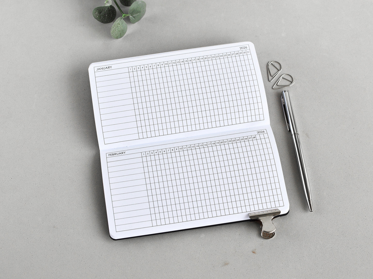 Travelers Notebook Inserts - Monthly Planner And Habit Tracker (Personal size) / TN-P-02