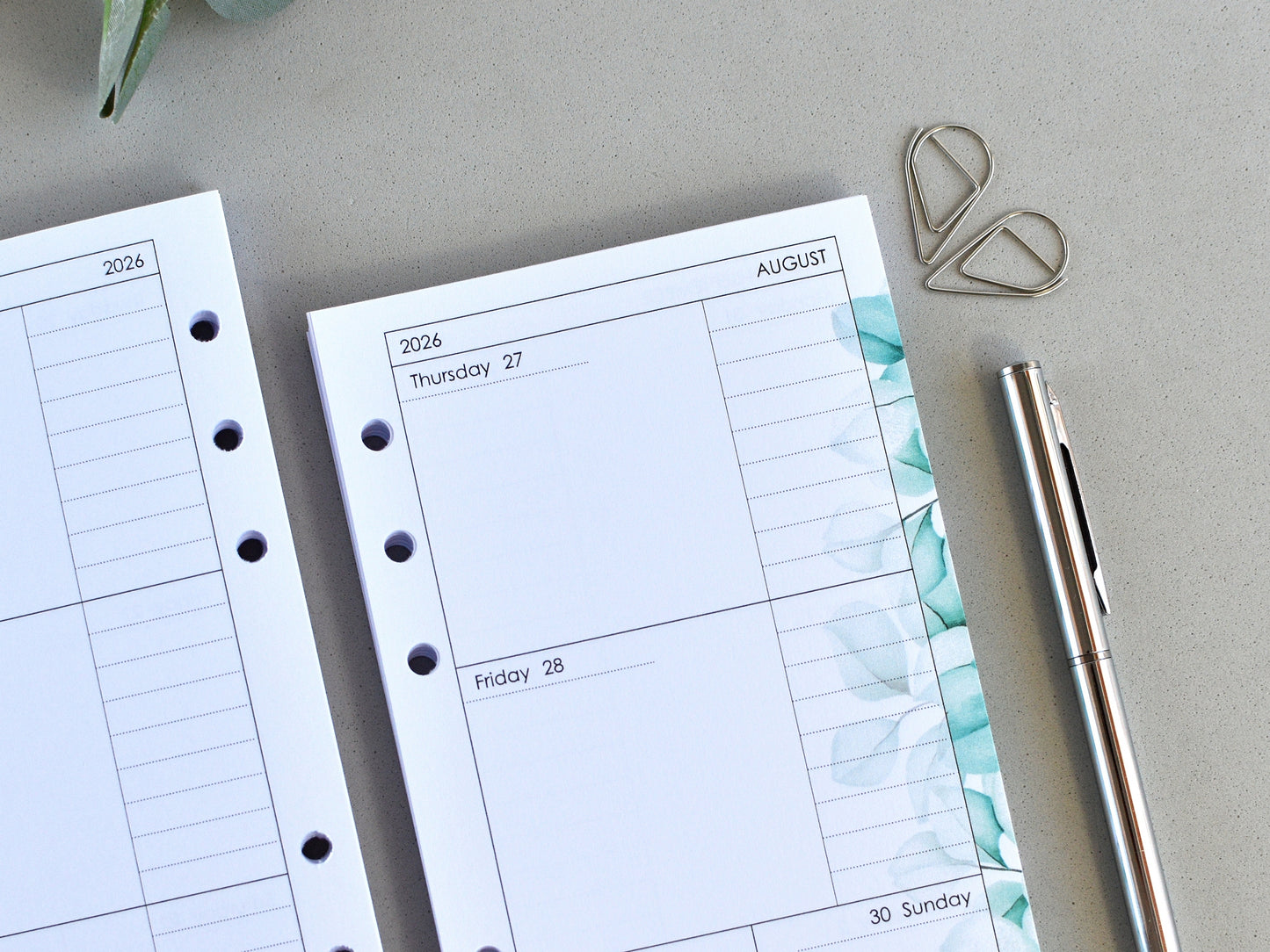 Ring Planner Notebook Inserts Set - Monthly And Weekly Refill (Personal Size) / P05