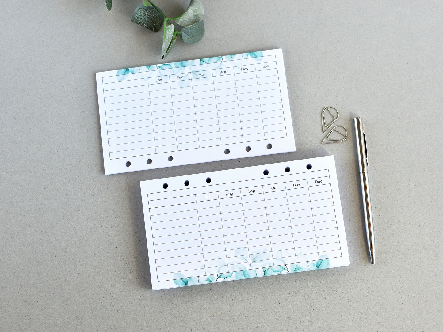 Ring Planner Notebook Inserts Set - Monthly And Weekly Refill (Personal Size) / P05