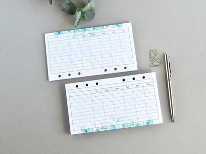 Ring Planner Notebook Inserts Set - Monthly And Weekly Refill (Personal Size) / P05