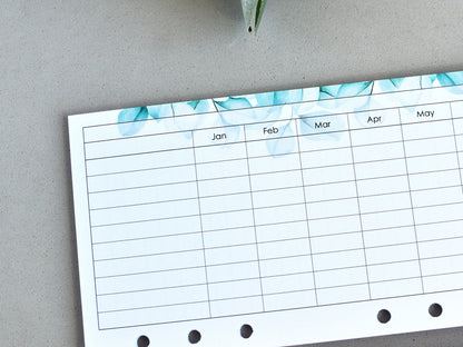 Ring Planner Notebook Inserts Set - Monthly And Weekly Refill (Personal Size) / P05