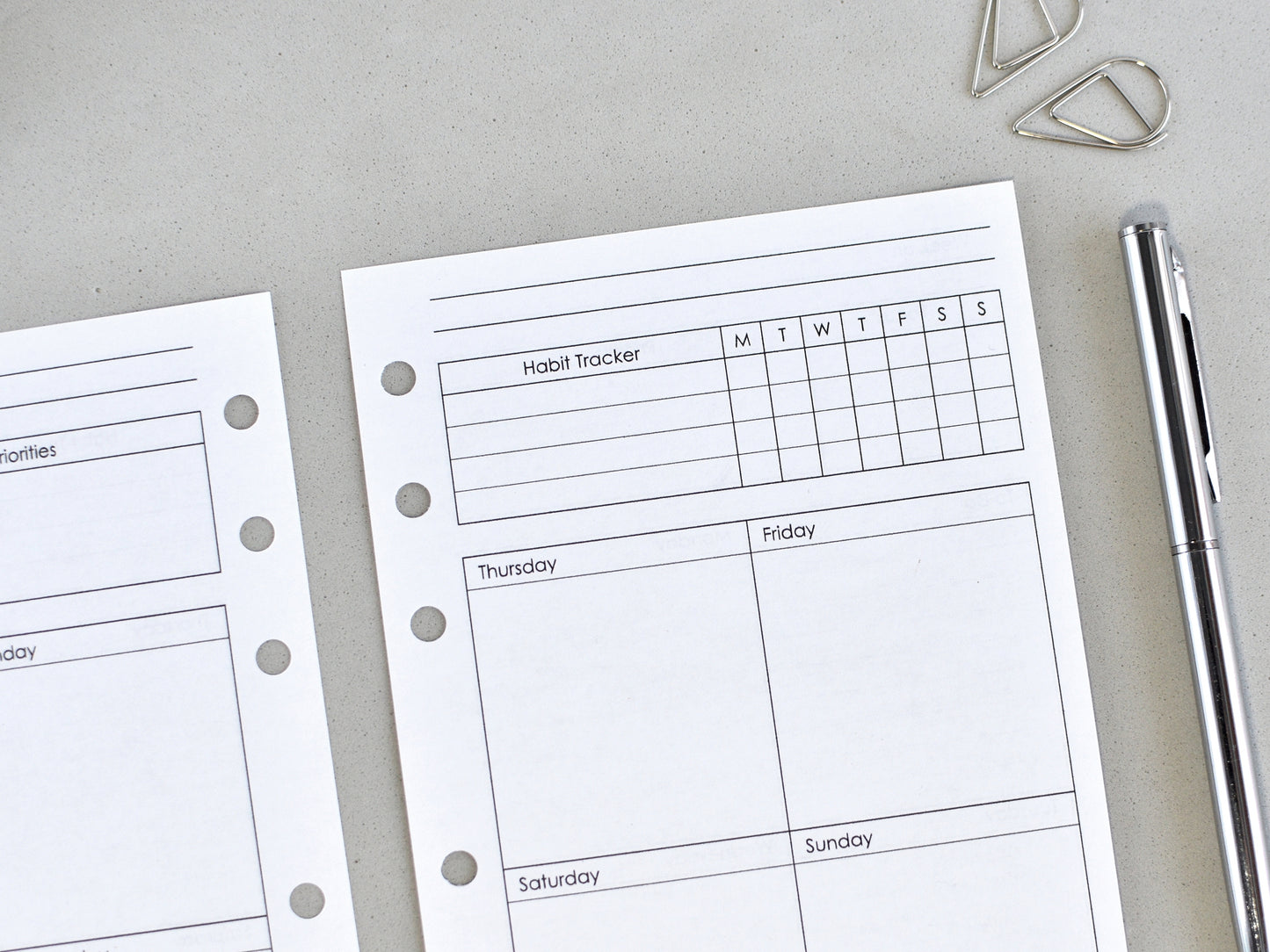 6-Ring Planner Notebook Weekly Inserts (True A6 Size) / A6-30w