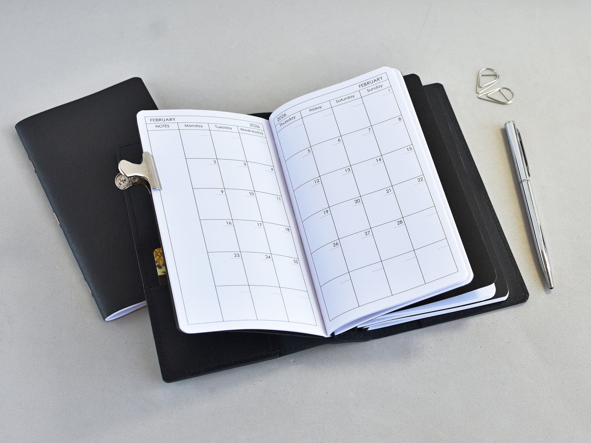 Monthly inserts for travelers notebook