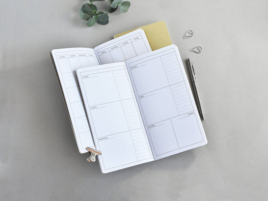 Travelers Notebook Planner Inserts - Monthly and Weekly (Regular / Standard Size)