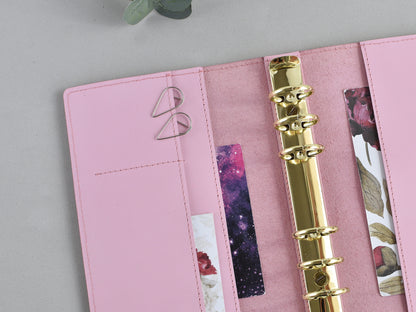 Leather organizer showed on the desk