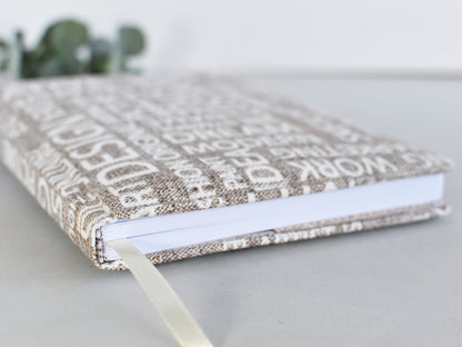 beautiful blank journal with a bookmark