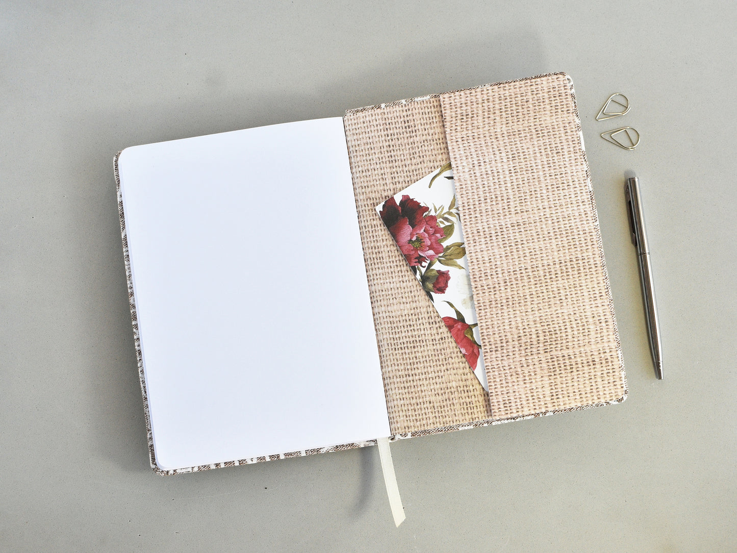 Back pocket in the blank journal