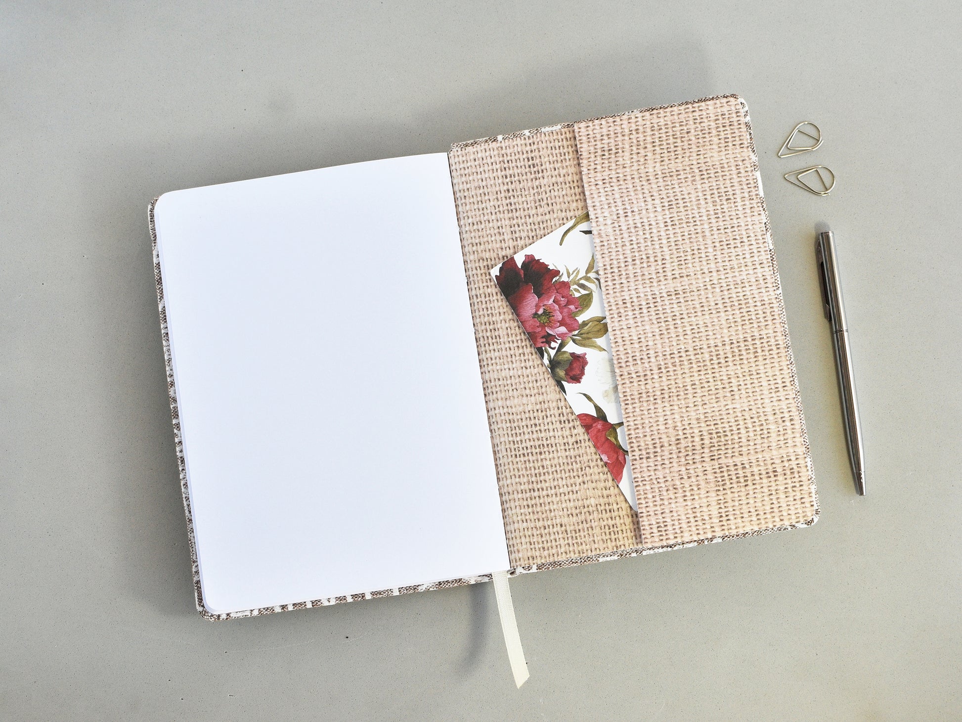 Back pocket in the blank journal