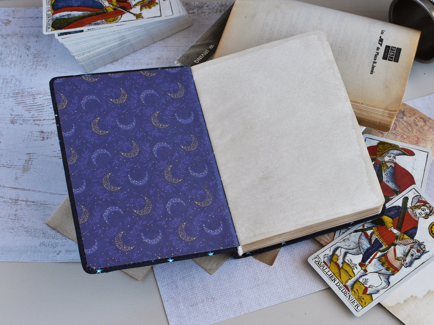Old Paper Notebook - Astro Book, Vintage Style Journal (B6 size)