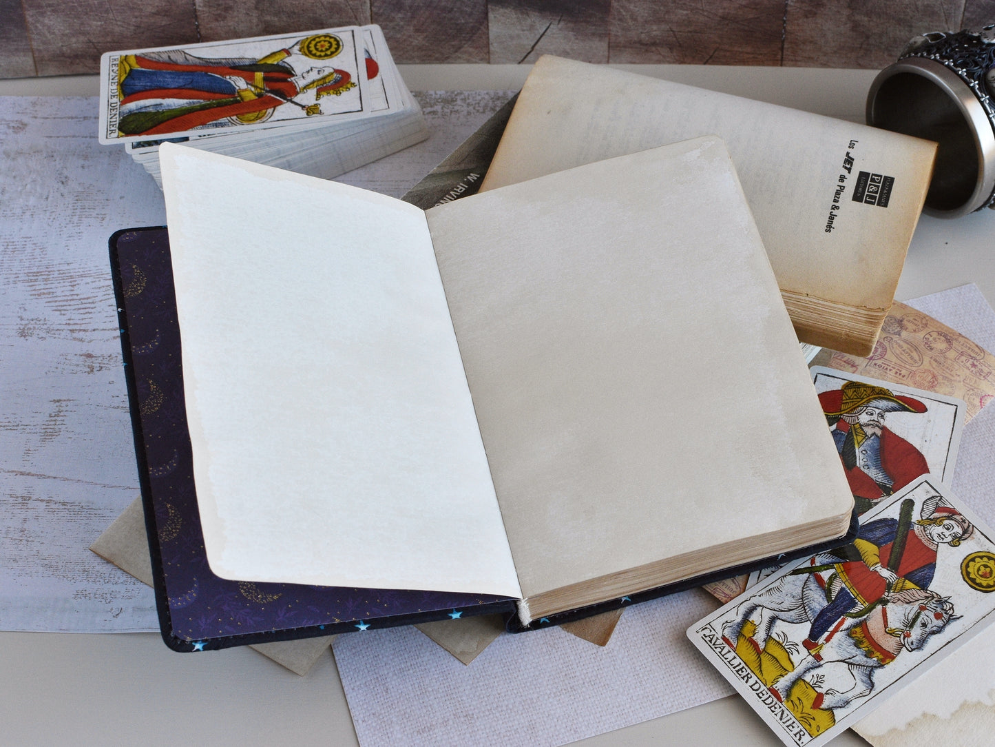Old Paper Notebook - Astro Book, Vintage Style Journal (B6 size)