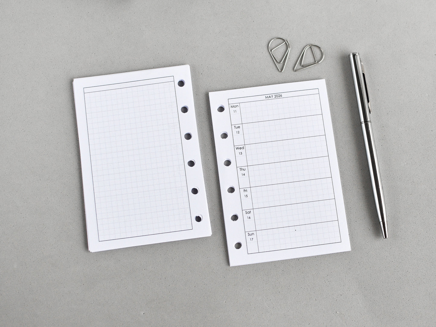 Monthly Weekly Planner Inserts - Hobonichi style (Pocket Size) / PC-15n