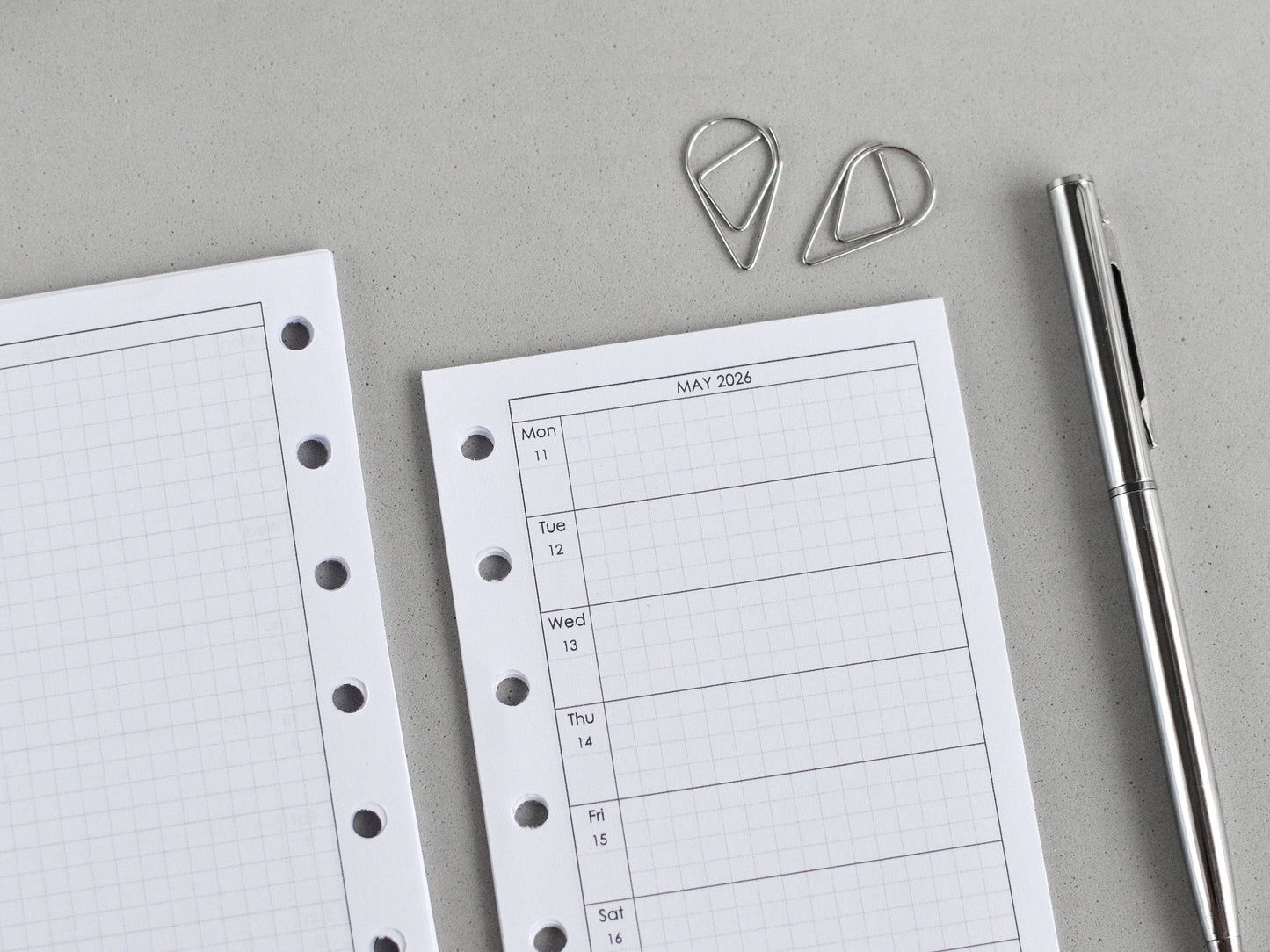 Monthly Weekly Planner Inserts - Hobonichi style (Pocket Size) / PC-15n
