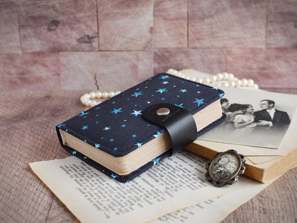 Small Vintage-Styled Fabric Notebook - Stars Journal (A7 size)