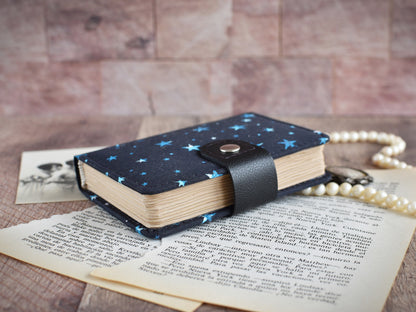 Small Vintage-Styled Fabric Notebook - Stars Journal (A7 size)