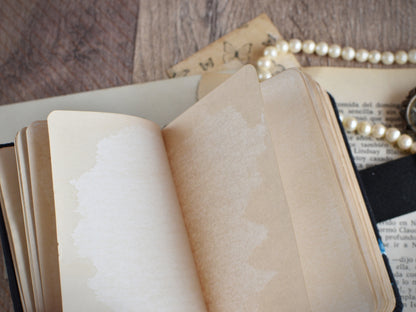 Small Vintage-Styled Fabric Notebook - Stars Journal (A7 size)