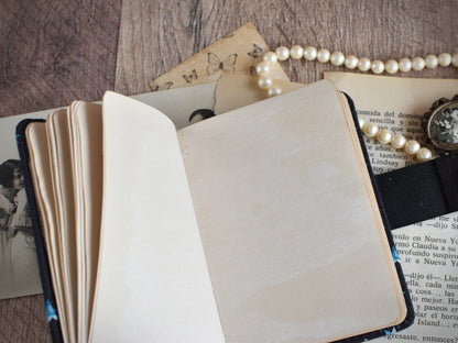 Small Vintage-Styled Fabric Notebook - Stars Journal (A7 size)
